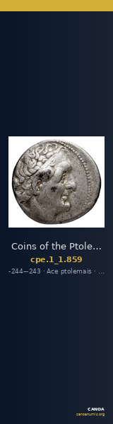 Coins of the Ptolemaic Empire Vol. I, Part 1, no. 859 — CANOA