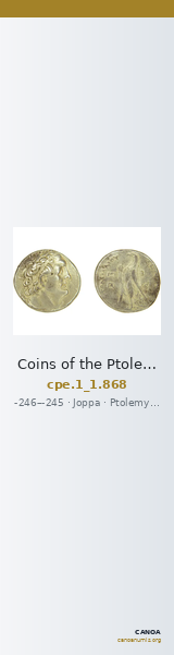 Coins of the Ptolemaic Empire Vol. I, Part 1, no. 868 — CANOA