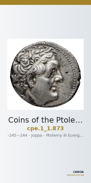 Coins of the Ptolemaic Empire Vol. I, Part 1, no. 873 — CANOA