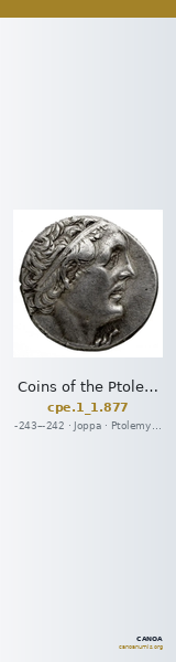 Coins of the Ptolemaic Empire Vol. I, Part 1, no. 877 — CANOA