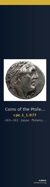 Coins of the Ptolemaic Empire Vol. I, Part 1, no. 877 — CANOA