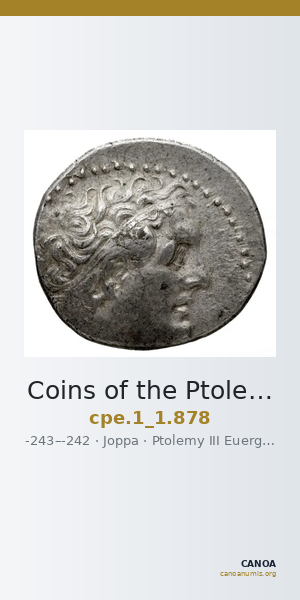 Coins of the Ptolemaic Empire Vol. I, Part 1, no. 878 — CANOA