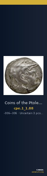 Coins of the Ptolemaic Empire Vol. I, Part 1, no. 88 — CANOA