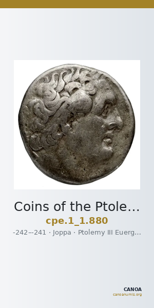 Coins of the Ptolemaic Empire Vol. I, Part 1, no. 880 — CANOA