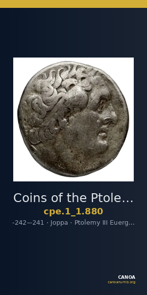 Coins of the Ptolemaic Empire Vol. I, Part 1, no. 880 — CANOA