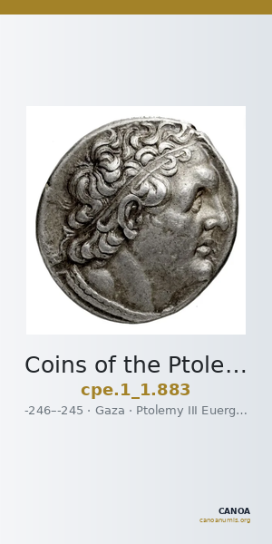 Coins of the Ptolemaic Empire Vol. I, Part 1, no. 883 — CANOA