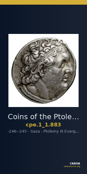 Coins of the Ptolemaic Empire Vol. I, Part 1, no. 883 — CANOA