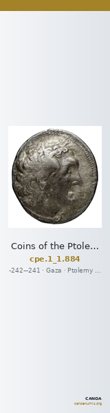 Coins of the Ptolemaic Empire Vol. I, Part 1, no. 884 — CANOA