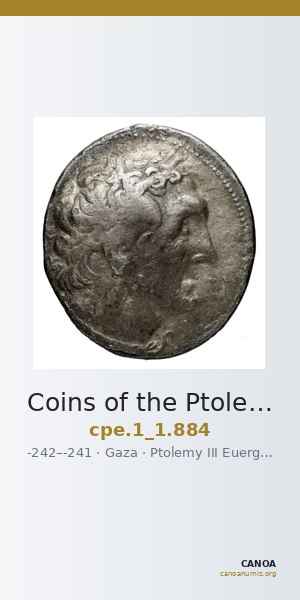 Coins of the Ptolemaic Empire Vol. I, Part 1, no. 884 — CANOA