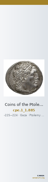Coins of the Ptolemaic Empire Vol. I, Part 1, no. 885 — CANOA