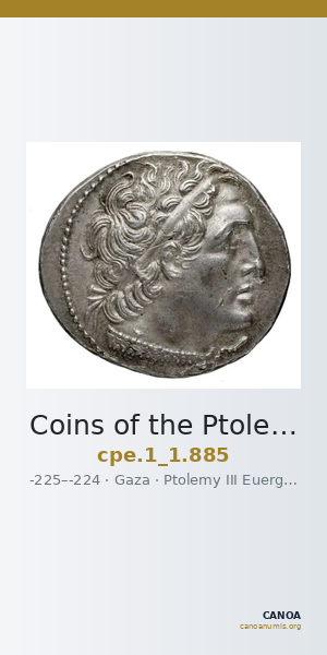 Coins of the Ptolemaic Empire Vol. I, Part 1, no. 885 — CANOA