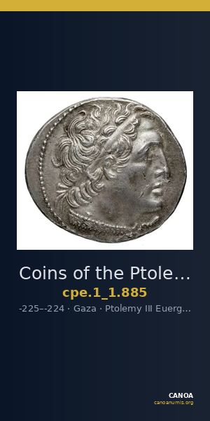 Coins of the Ptolemaic Empire Vol. I, Part 1, no. 885 — CANOA