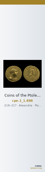 Coins of the Ptolemaic Empire Vol. I, Part 1, no. 888 — CANOA
