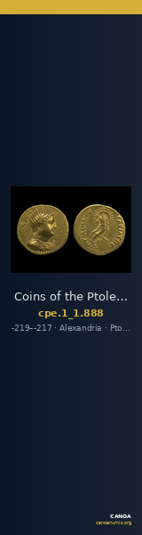 Coins of the Ptolemaic Empire Vol. I, Part 1, no. 888 — CANOA