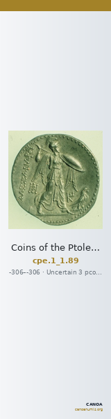 Coins of the Ptolemaic Empire Vol. I, Part 1, no. 89 — CANOA