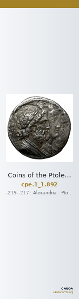 Coins of the Ptolemaic Empire Vol. I, Part 1, no. 892 — CANOA