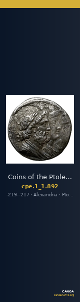 Coins of the Ptolemaic Empire Vol. I, Part 1, no. 892 — CANOA