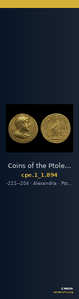 Coins of the Ptolemaic Empire Vol. I, Part 1, no. 894 — CANOA