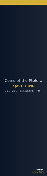 Coins of the Ptolemaic Empire Vol. I, Part 1, no. 896 — CANOA