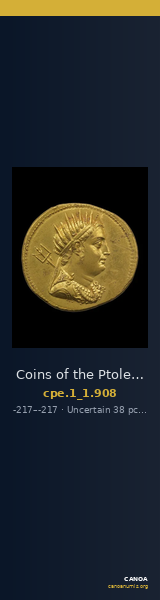 Coins of the Ptolemaic Empire Vol. I, Part 1, no. 908 — CANOA