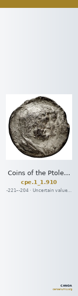 Coins of the Ptolemaic Empire Vol. I, Part 1, no. 910 — CANOA