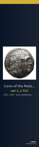 Coins of the Ptolemaic Empire Vol. I, Part 1, no. 911 — CANOA