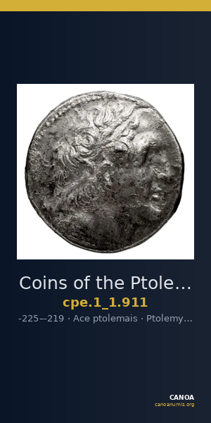 Coins of the Ptolemaic Empire Vol. I, Part 1, no. 911 — CANOA
