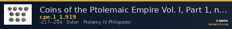 Coins of the Ptolemaic Empire Vol. I, Part 1, no. 919 — CANOA