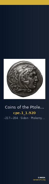 Coins of the Ptolemaic Empire Vol. I, Part 1, no. 920 — CANOA