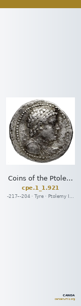 Coins of the Ptolemaic Empire Vol. I, Part 1, no. 921 — CANOA