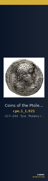 Coins of the Ptolemaic Empire Vol. I, Part 1, no. 921 — CANOA