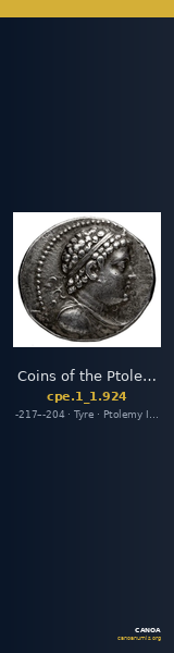 Coins of the Ptolemaic Empire Vol. I, Part 1, no. 924 — CANOA