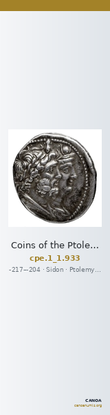 Coins of the Ptolemaic Empire Vol. I, Part 1, no. 933 — CANOA