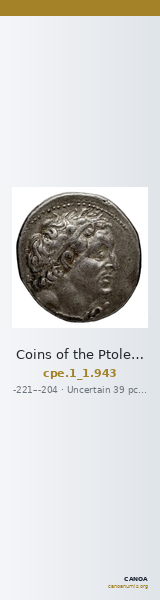 Coins of the Ptolemaic Empire Vol. I, Part 1, no. 943 — CANOA