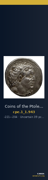 Coins of the Ptolemaic Empire Vol. I, Part 1, no. 943 — CANOA