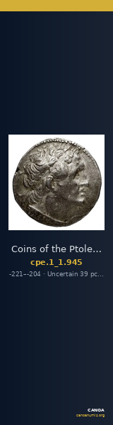 Coins of the Ptolemaic Empire Vol. I, Part 1, no. 945 — CANOA