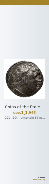 Coins of the Ptolemaic Empire Vol. I, Part 1, no. 946 — CANOA