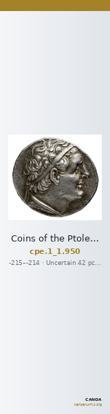 Coins of the Ptolemaic Empire Vol. I, Part 1, no. 950 — CANOA