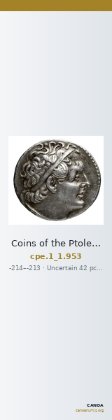 Coins of the Ptolemaic Empire Vol. I, Part 1, no. 953 — CANOA