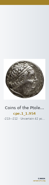 Coins of the Ptolemaic Empire Vol. I, Part 1, no. 954 — CANOA