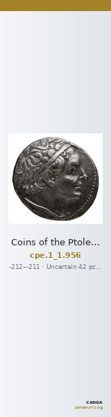 Coins of the Ptolemaic Empire Vol. I, Part 1, no. 956 — CANOA