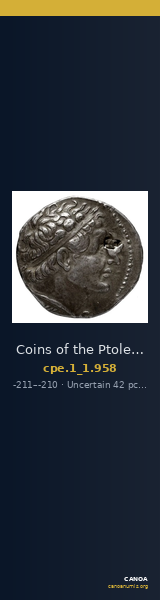 Coins of the Ptolemaic Empire Vol. I, Part 1, no. 958 — CANOA