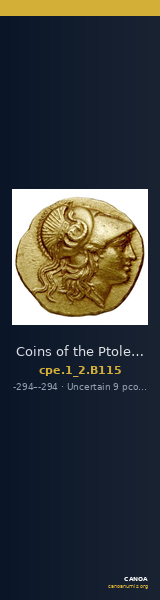 Coins of the Ptolemaic Empire Vol. I, Part II, no. B115 — CANOA