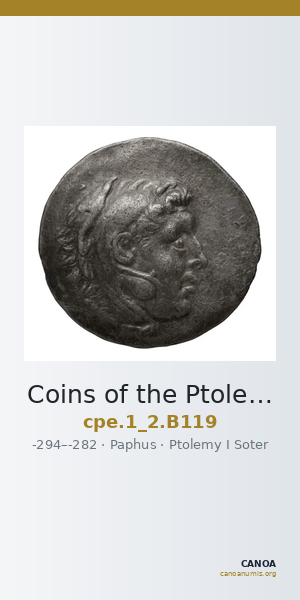Coins of the Ptolemaic Empire Vol. I, Part II, no. B119 — CANOA
