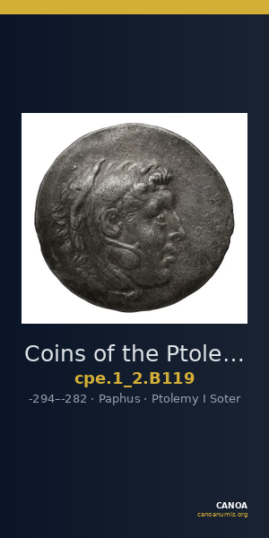 Coins of the Ptolemaic Empire Vol. I, Part II, no. B119 — CANOA