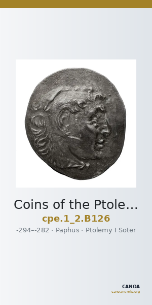 Coins of the Ptolemaic Empire Vol. I, Part II, no. B126 — CANOA