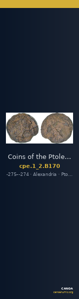 Coins of the Ptolemaic Empire Vol. I, Part II, no. B170 — CANOA