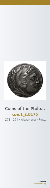 Coins of the Ptolemaic Empire Vol. I, Part II, no. B175 — CANOA