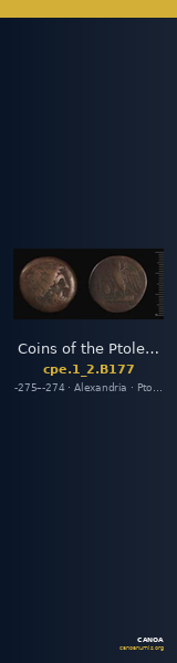 Coins of the Ptolemaic Empire Vol. I, Part II, no. B177 — CANOA