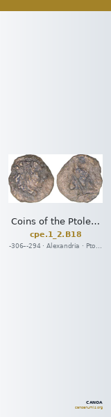 Coins of the Ptolemaic Empire Vol. I, Part II, no. B18 — CANOA